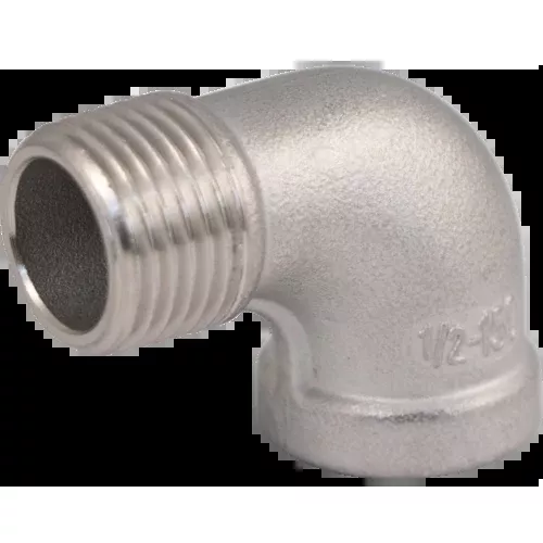 1/2" BSP Stainless Steel 90° Elbow - Male to Female Sanitary Fitting