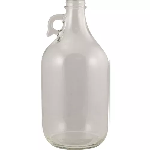 1/2 Gallon 64 oz Flint/Clear Glass Growler Jug with Handle - Each