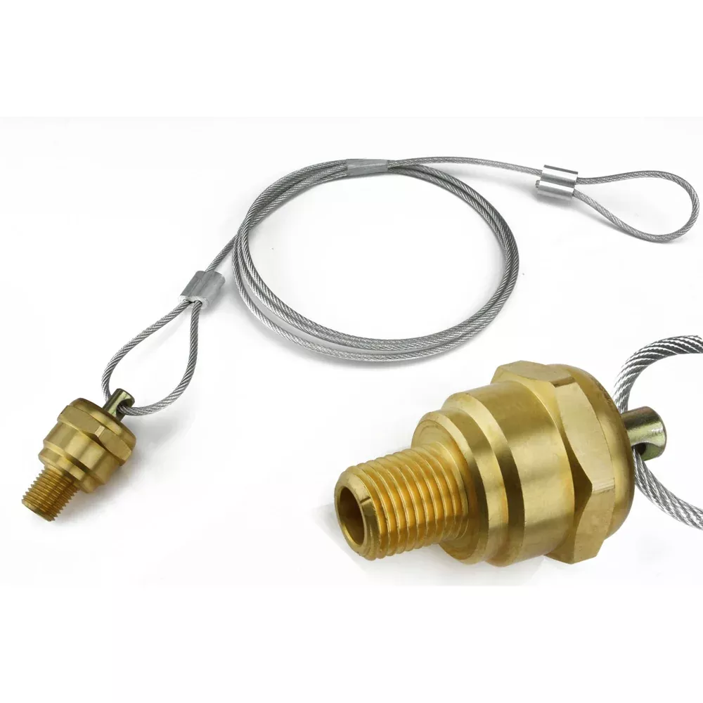 1/4" Air Compressor Tank Moisture Pull Cable Drain Valve Brass Quality