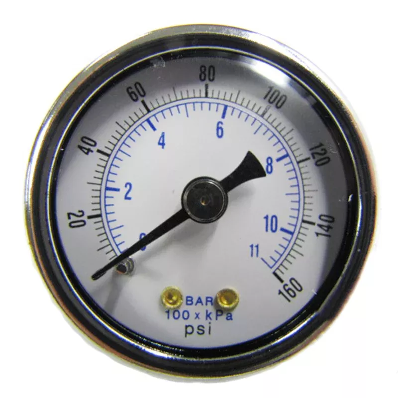 1.5" Face 1/8" NPT 0-160 PSI Pressure Gauge Center Back Mount