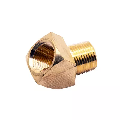 3/8" FPT x 3/8" MPT Brass Street Elbow 45 Degree