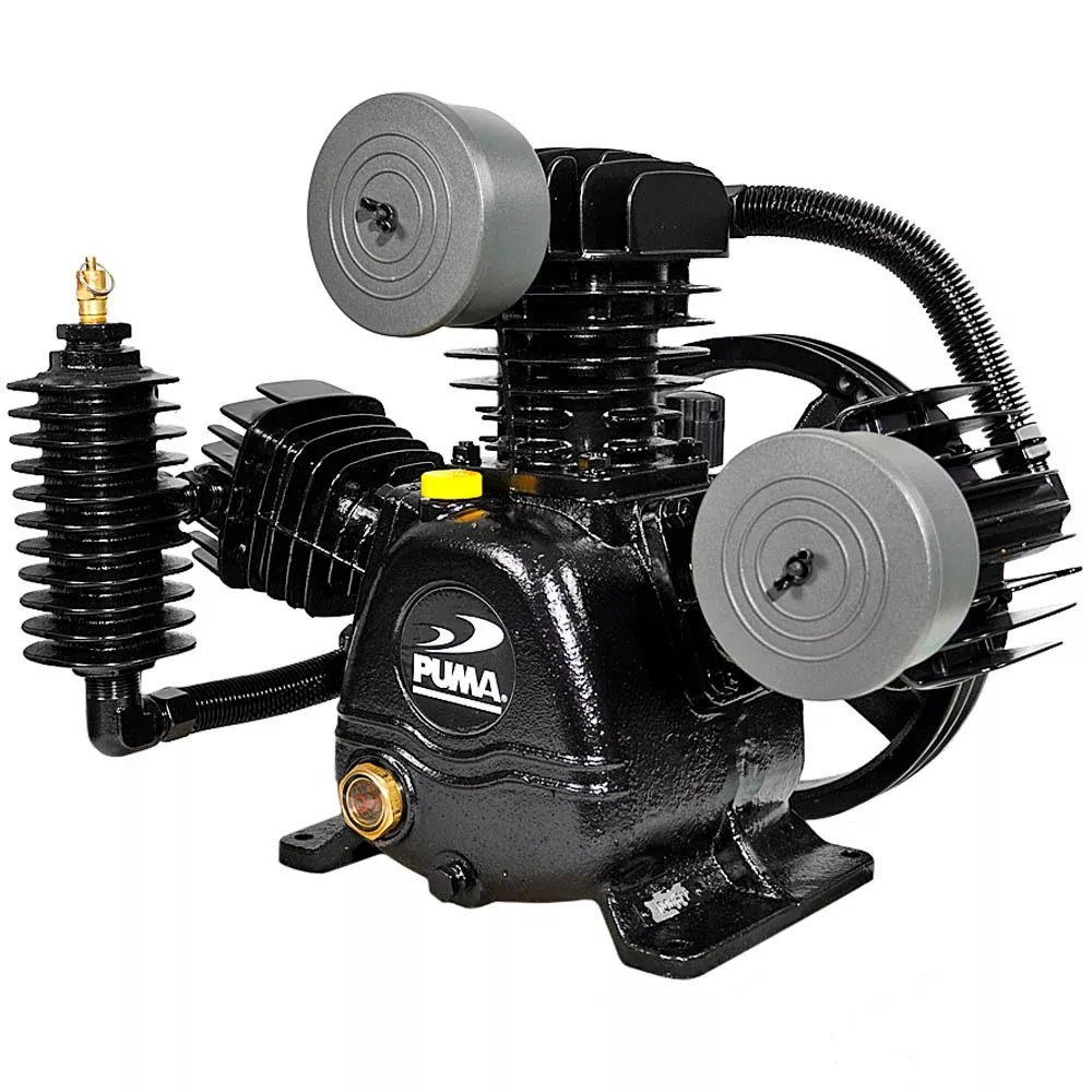 5 HP Two Stage 14 CFM @ 90 PSI 3-Cylinder Air Compressor Pump Head Unloaders Included Puma TE-50