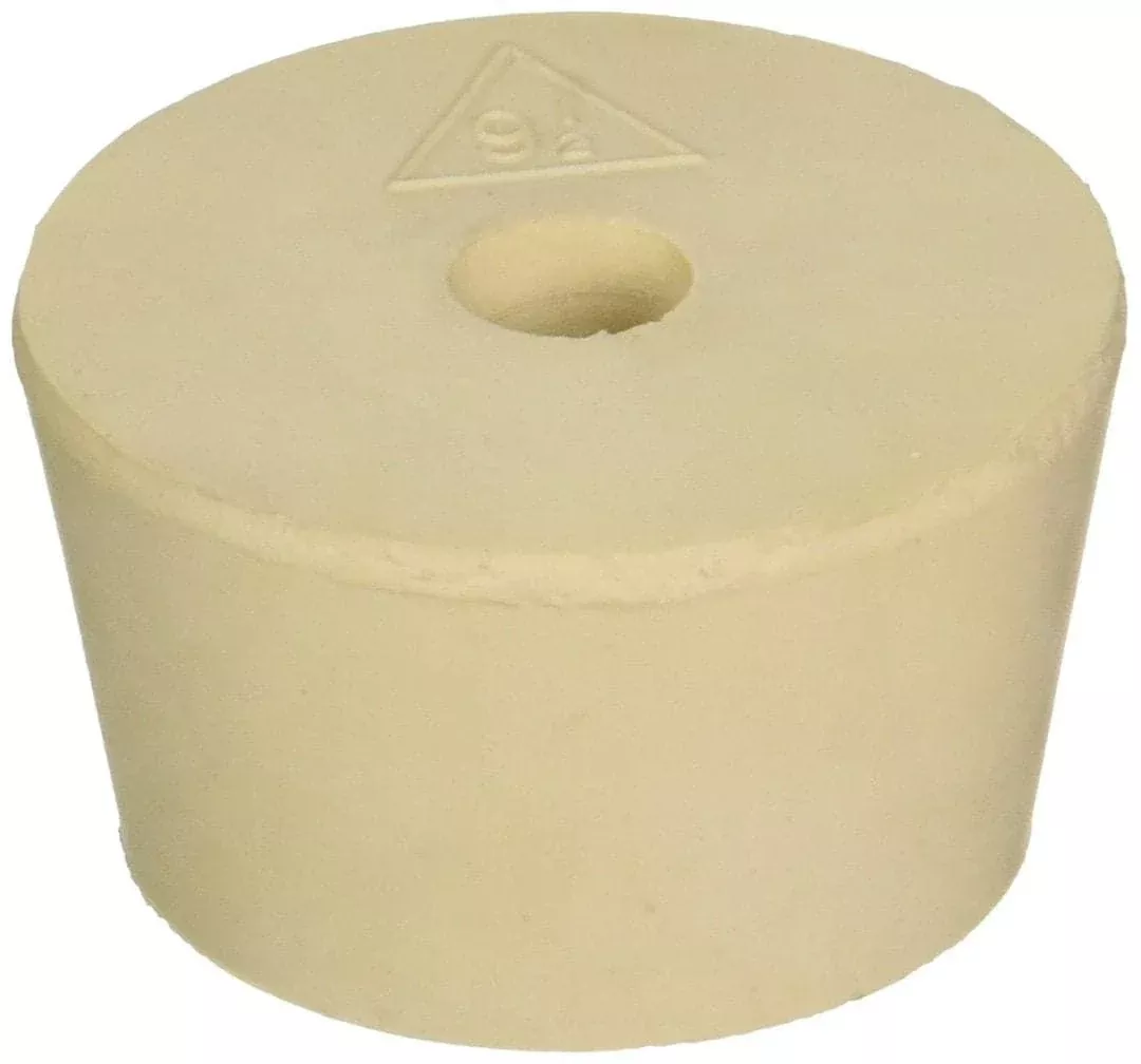 #9.5 Rubber Stopper with Airlock Hole - 2000mL Flask Fit