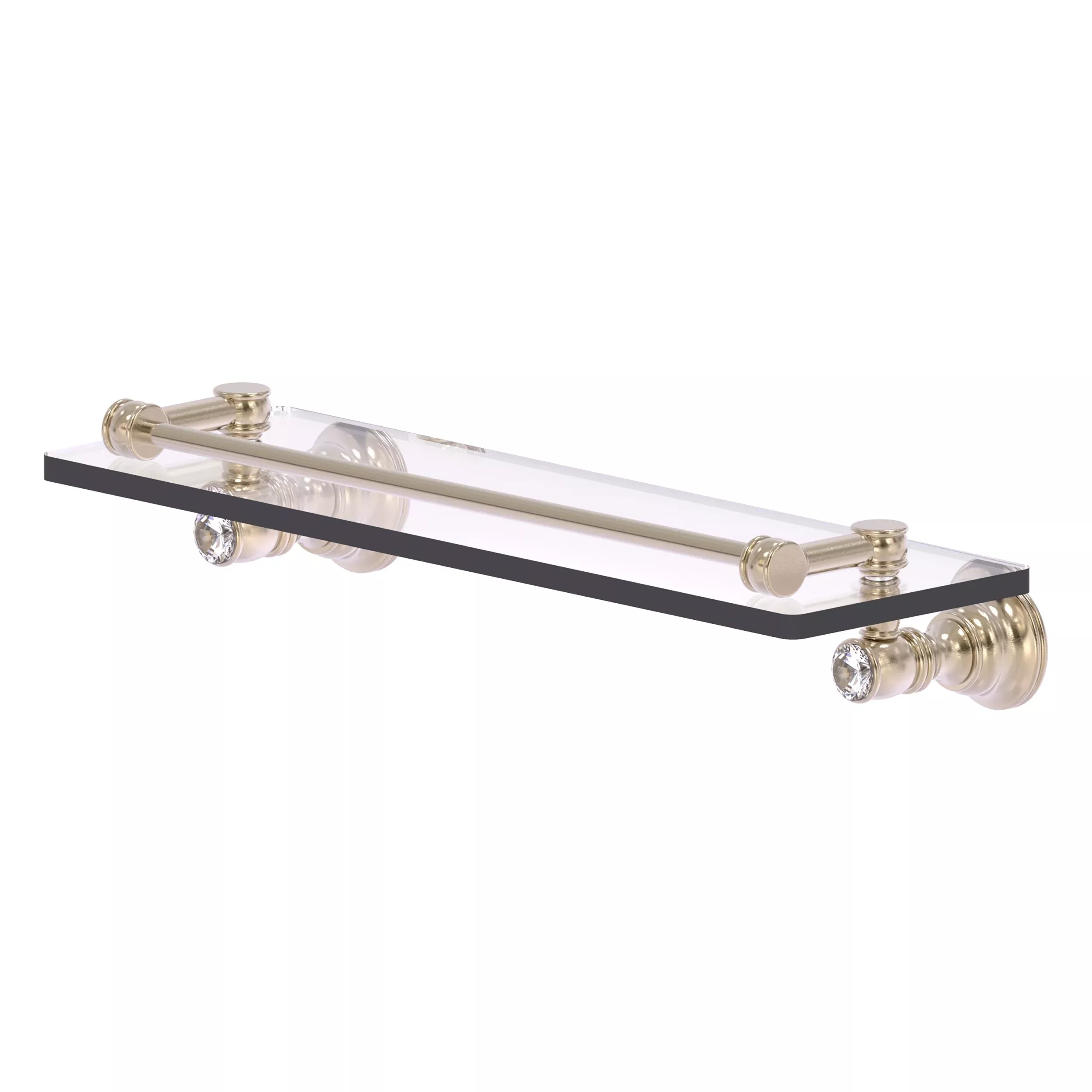 Carolina Crystal Collection Glass Shelf with Gallery Rail