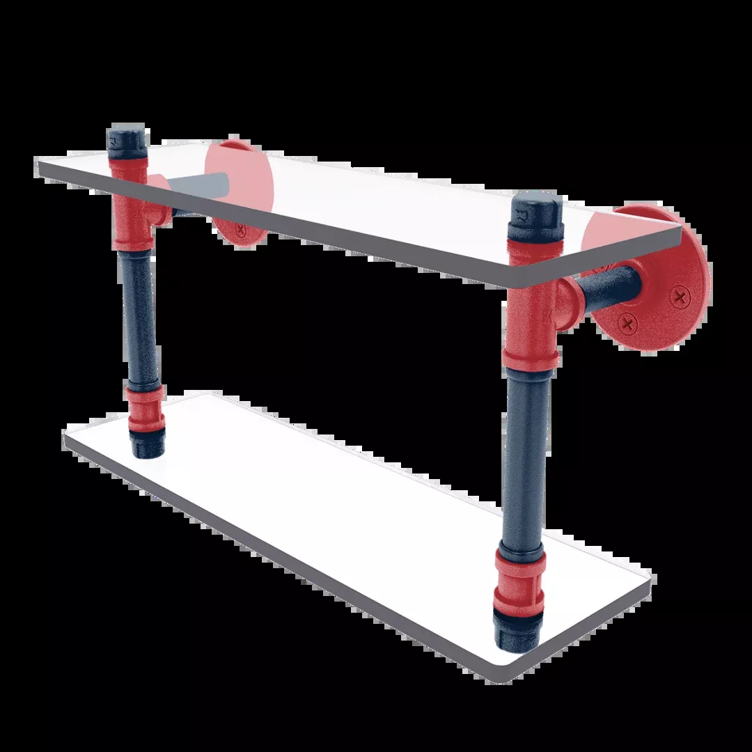 Diamond Collection Double Glass Shelf Boston Edition