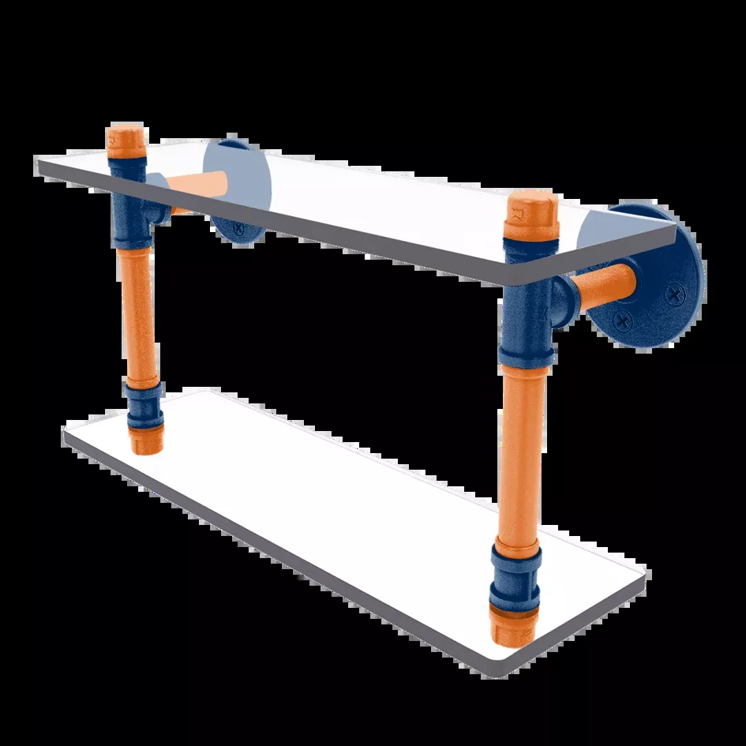Diamond Collection Double Glass Shelf Houston Edition