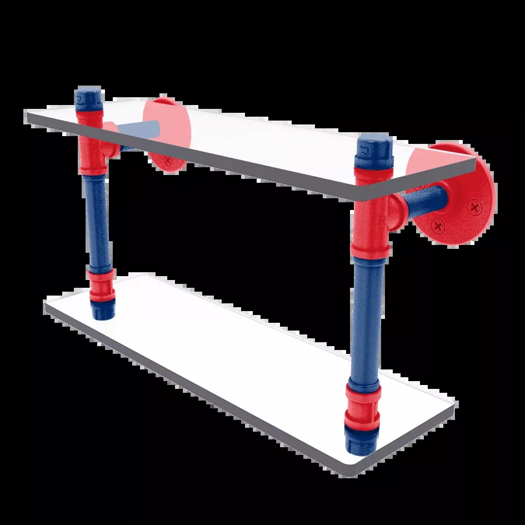 Diamond Collection Double Glass Shelf Philadelphia Edition