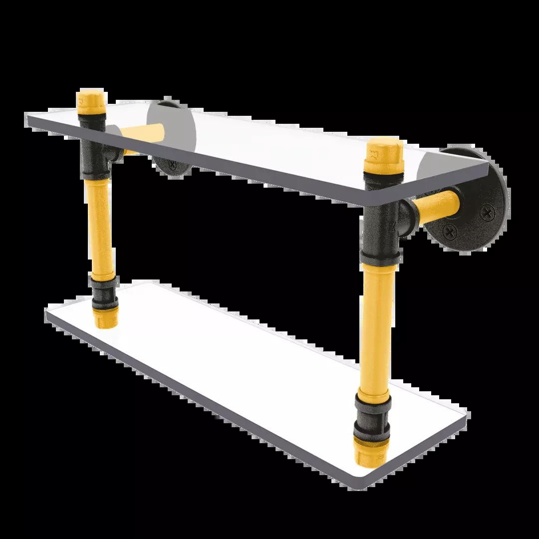 Diamond Collection Double Glass Shelf Pittsburgh Edition