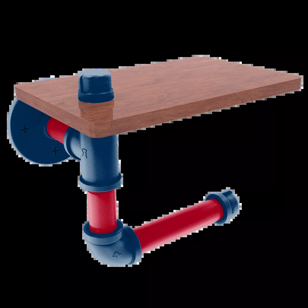 Diamond Collection Toilet Paper Holder with Wood Shelf Los Angeles Big A Edition