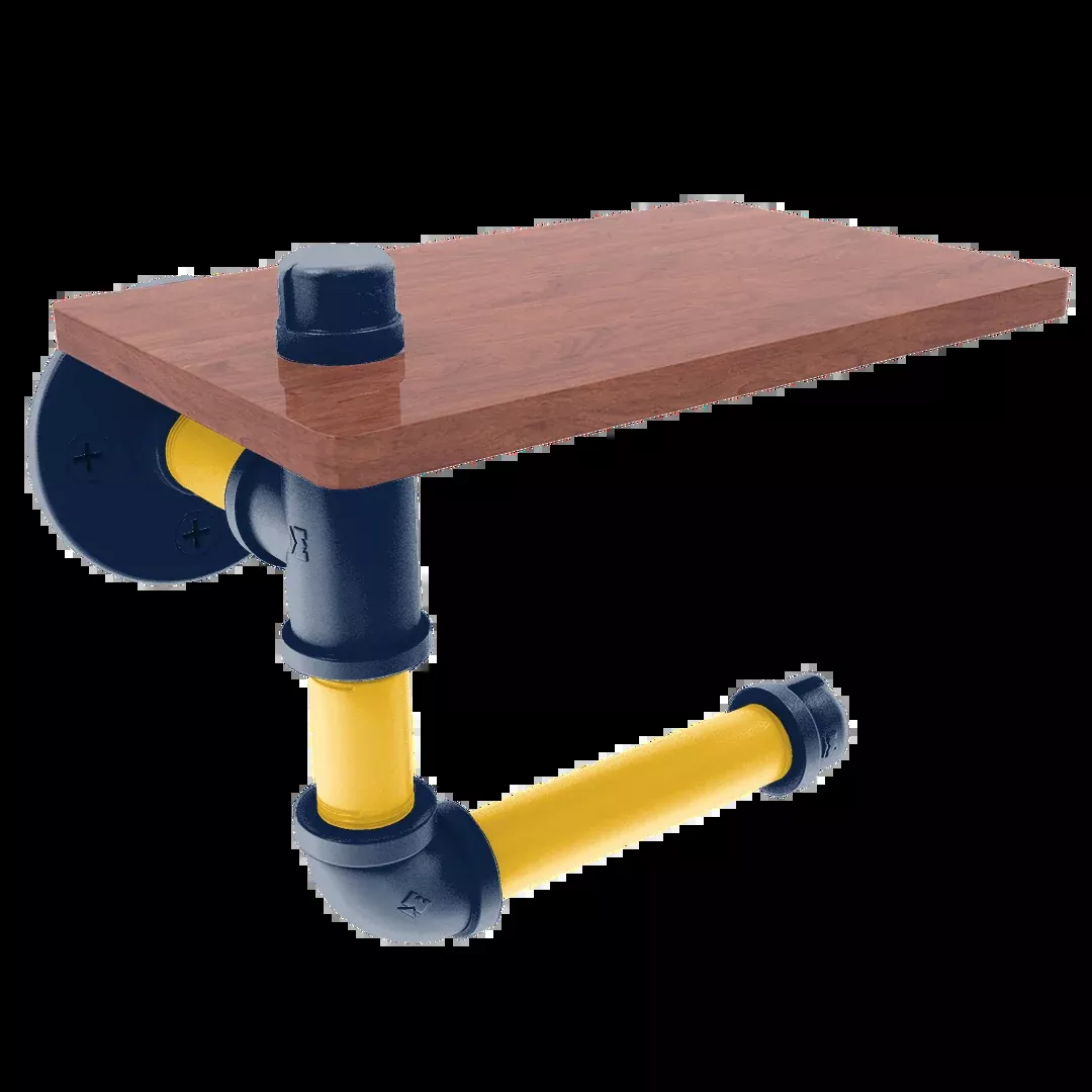 Diamond Collection Toilet Paper Holder with Wood Shelf Milwaukee Edition