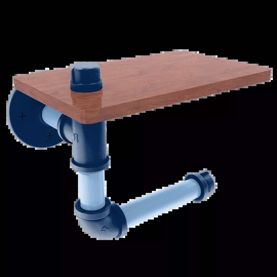 Diamond Collection Toilet Paper Holder with Wood Shelf Tampa Bay Edition
