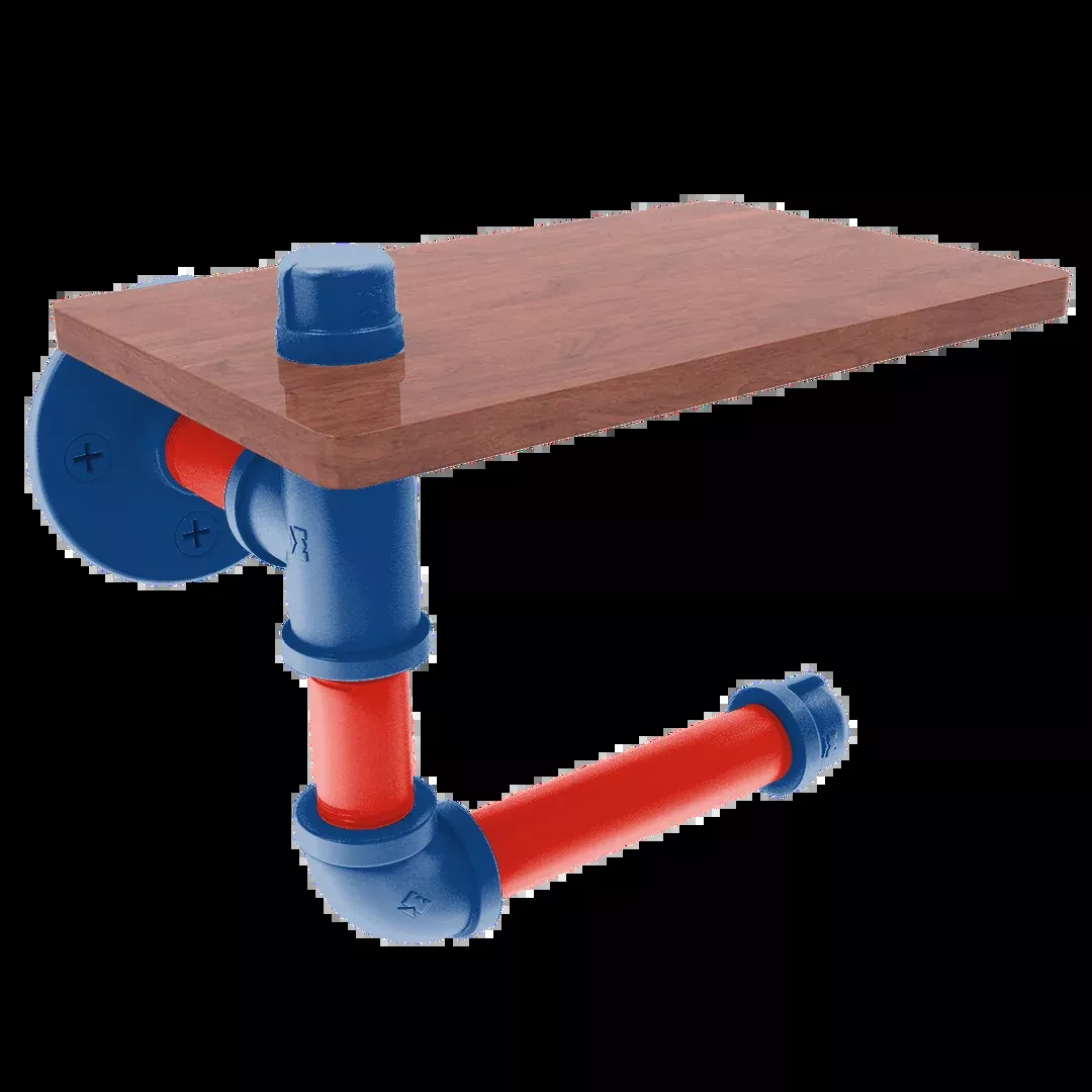 Diamond Collection Toilet Paper Holder with Wood Shelf Toronto Edition