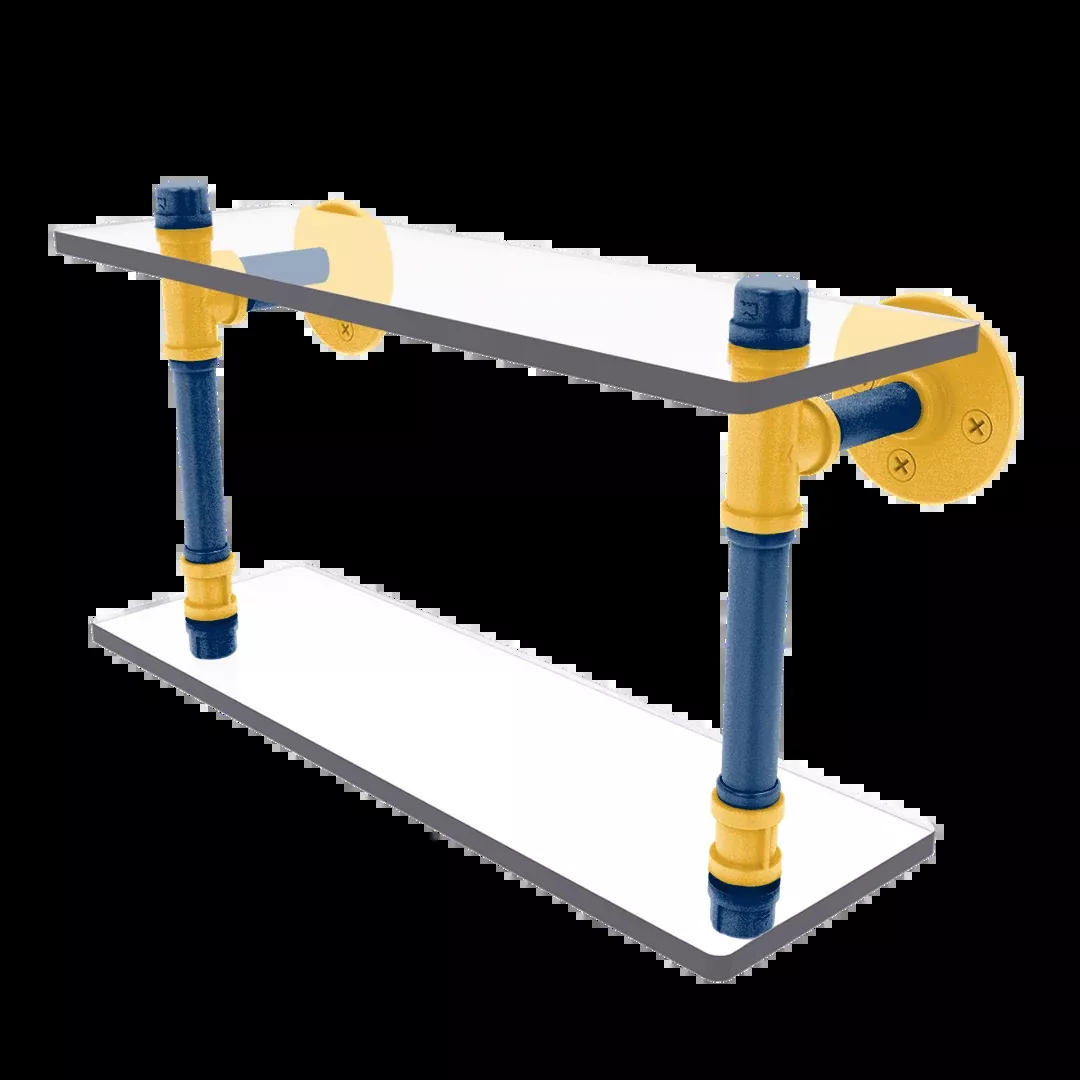 Hardwood Collection Double Glass Shelf Indiana Edition