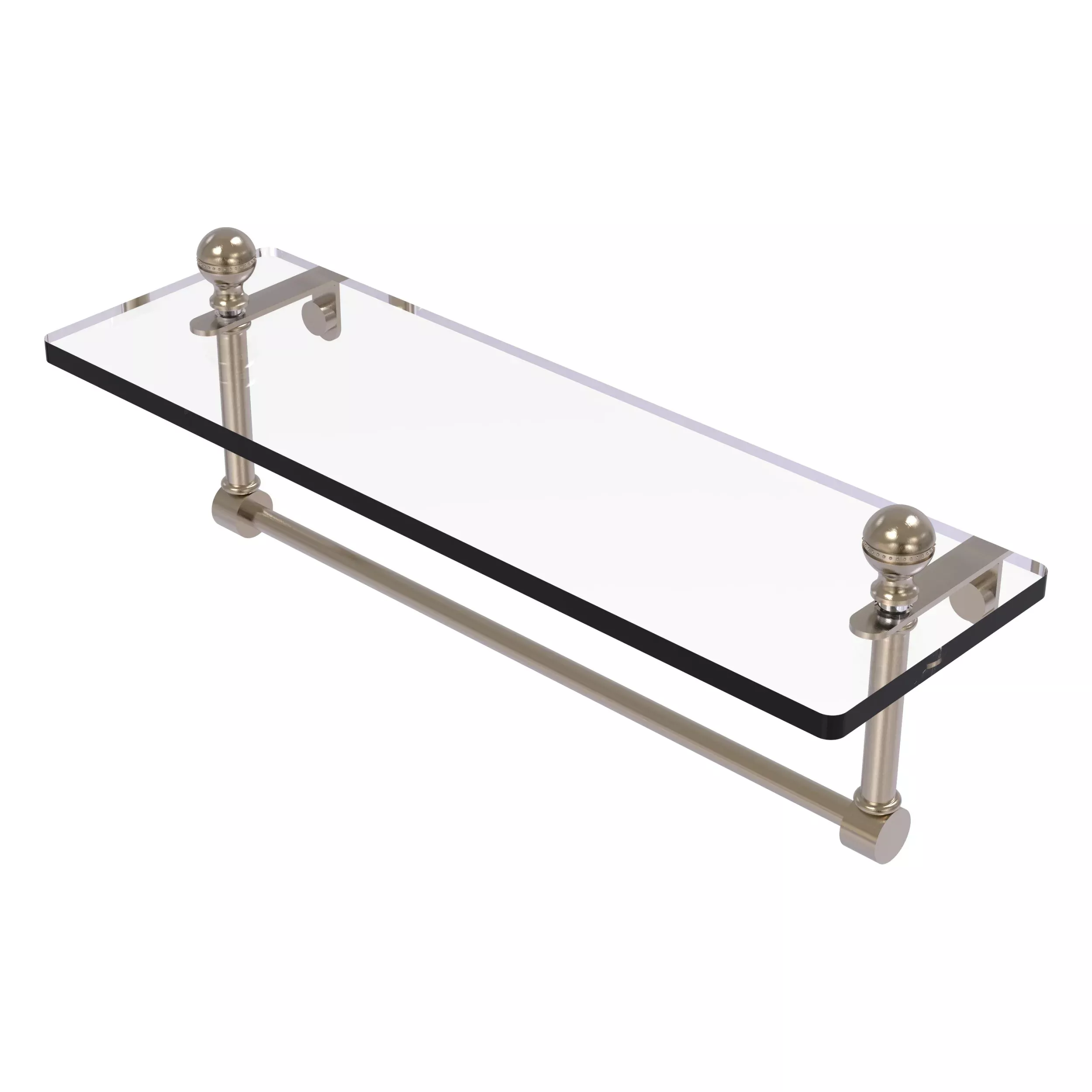 Mambo Collection Glass Vanity Shelfwith Integrated Towel Bar