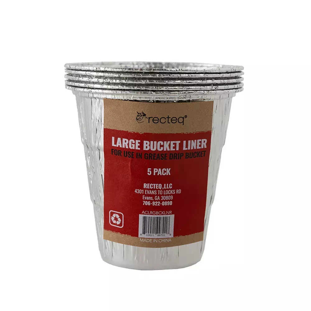 Recteq Large Disposable Bucket Liners 5pk Aluminum ACLRGBCKLNR