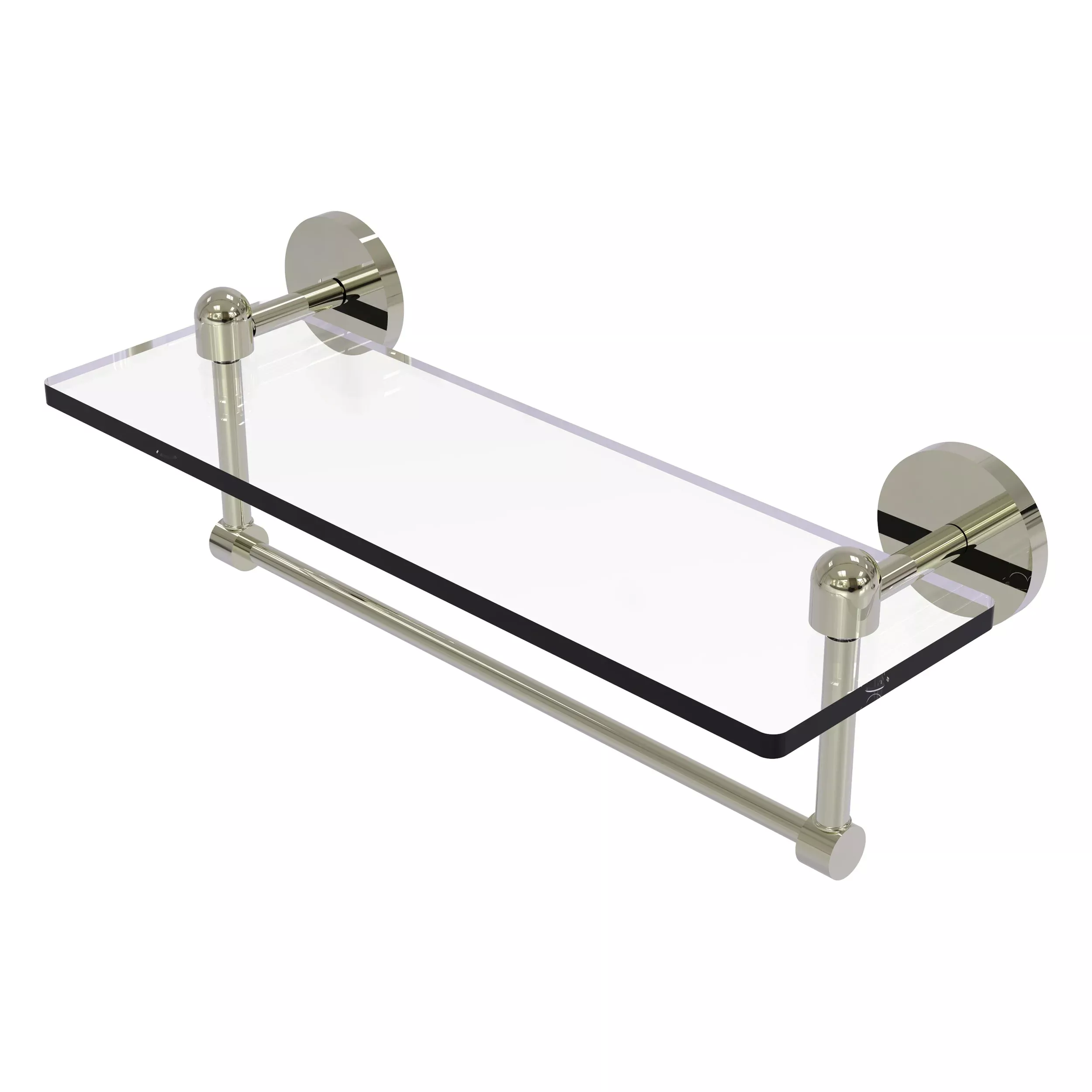 Tango Collection Glass Vanity Shelfwith Integrated Towel Bar
