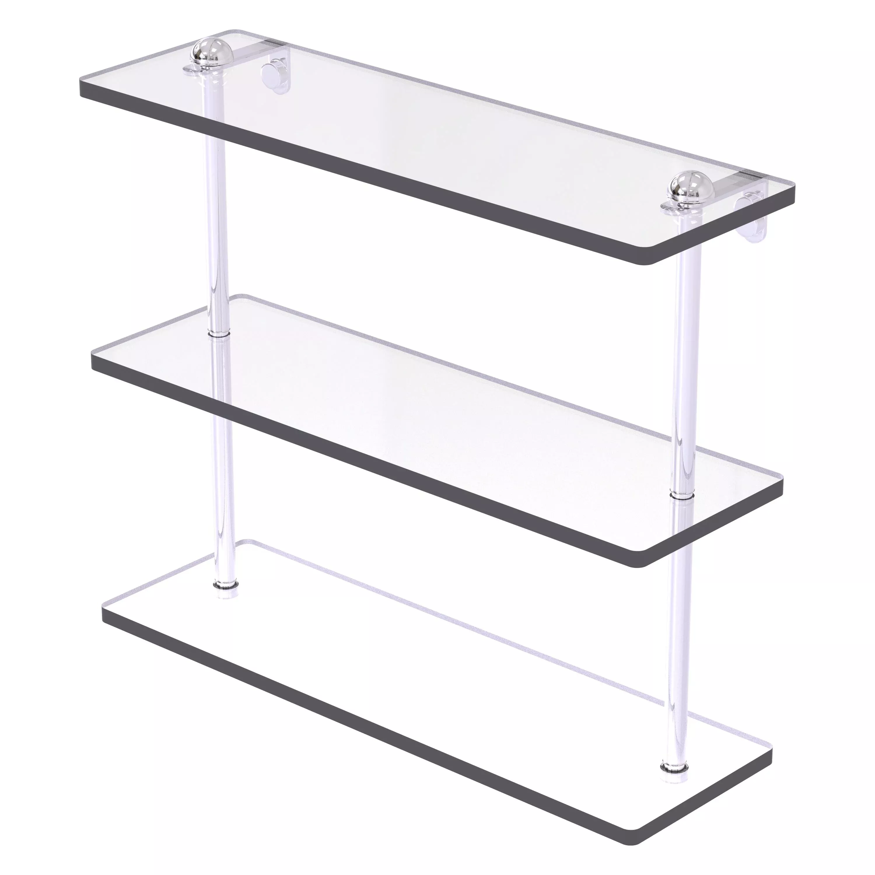 Triple Tiered Vanity Glass Shelf with Beveled Edges