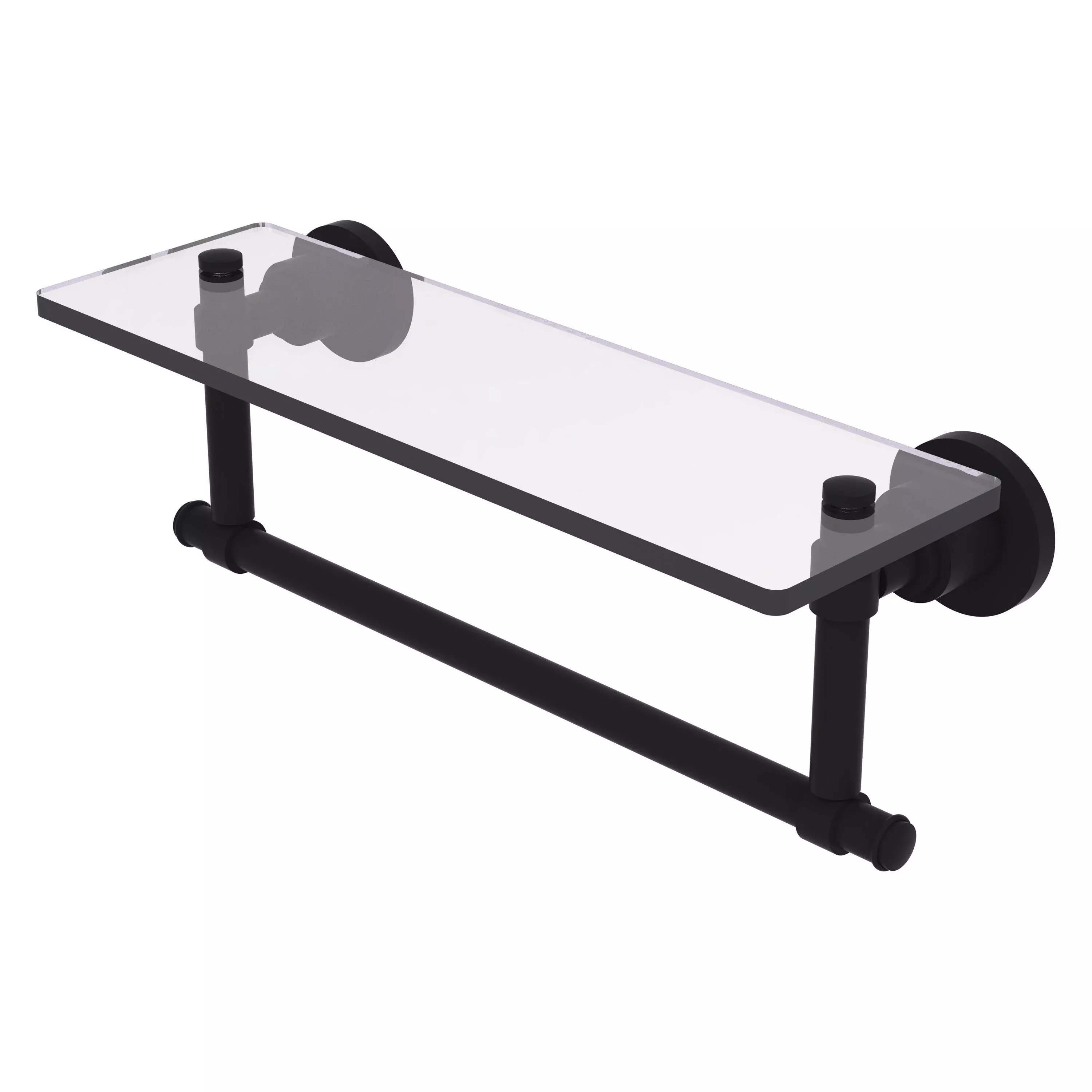 Washington Square Collection Glass Vanity Shelfwith Integrated Towel Bar