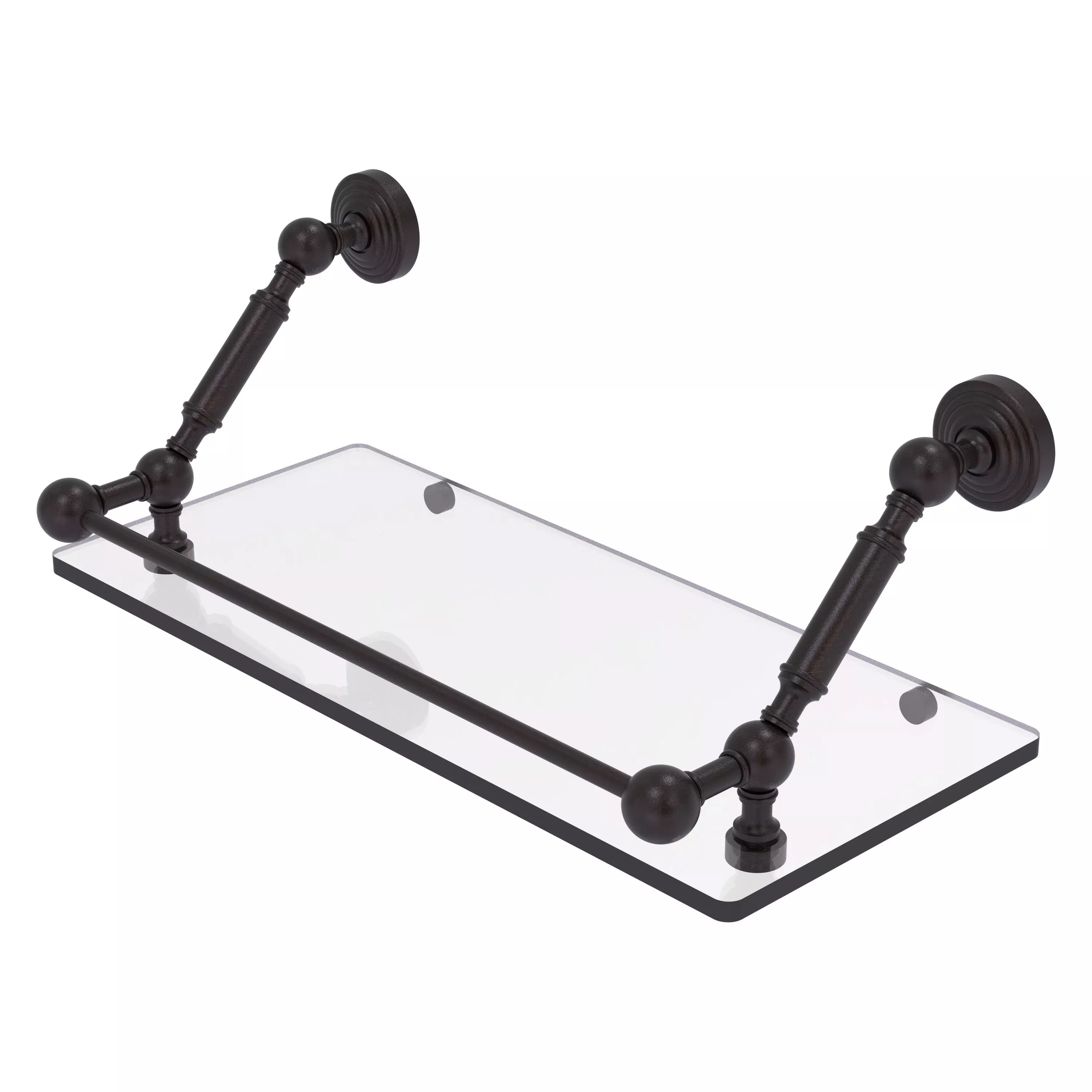 Waverly Place Floating Glass Shelf with Gallery Rail