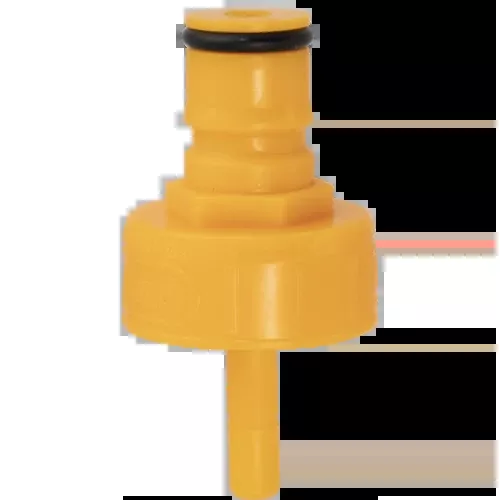 Yellow Plastic Carbonation & Line Cleaning Cap - Ball Lock Quick Disconnect